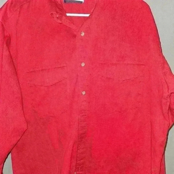Wrangler Mens Red Button Up Dress Shirt Size 17 x 34 - Picture 3 of 10